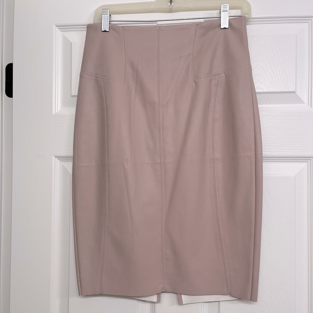 Express Light Pink/Blush/Faded Lilac Pleather Pencil Skirt - Size 4